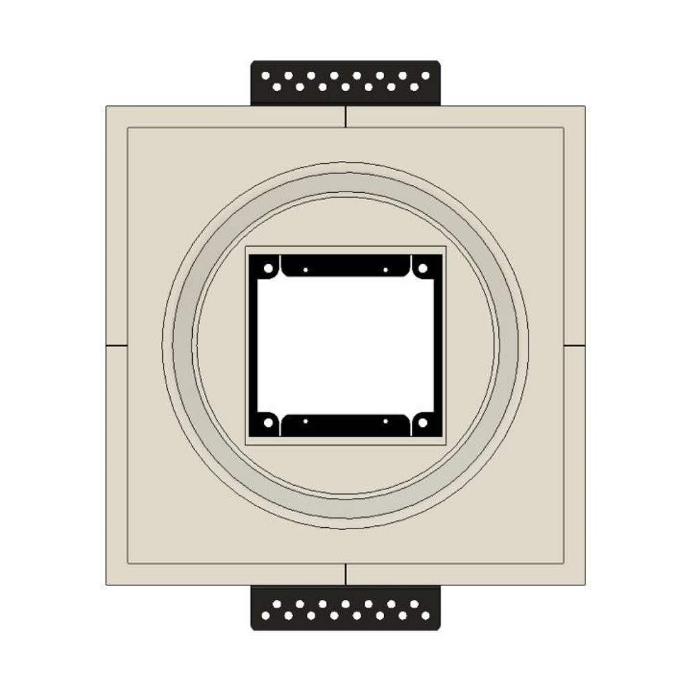 SMR-2GU-170x46 flush mount platform for two-gang round smoke detectors with universal adapter ring