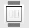 SLA-2G-250 Two Gang Architectural Style Mount. Two-Gang Architectural Style In-Wall Plaster Mounting Platform, showcasing a 1/4&quot; reveal around Lutron New Architectural style devices for a modern, minimalist look.