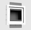 SLA-2G-125 Two Gang Architectural Style Mount. Two Gang Architectural Style In-Wall Plaster Mounting Platform. Creates Elegant Lines and Smooth Finishing Transitions. Compatible with Double Light Switches, Two Gang Outlets, and More.