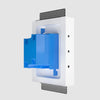 SLA-1GR-062 One Gang Architectural Style Mount for Carlon box or Carlon Mud ring. One Gang Architectural Style In-Wall Mounting Platform, SLA-1GR-062, designed for front-mounted Carlon boxes, ideal for modern, minimalist interiors.