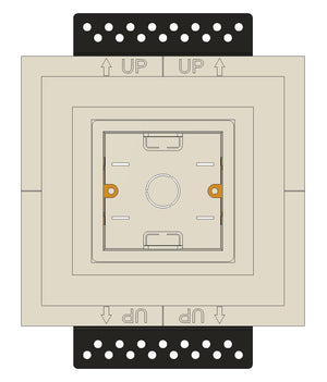 Double-column gypsum in-wall mount SLA-LP2C-062 for Lutron Palladiom, ideal for clean, modern interior designs