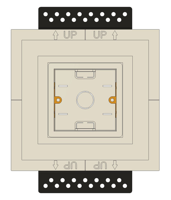 Double-column gypsum in-wall mount SLA-LP2C-062 for Lutron Palladiom, ideal for clean, modern interior designs