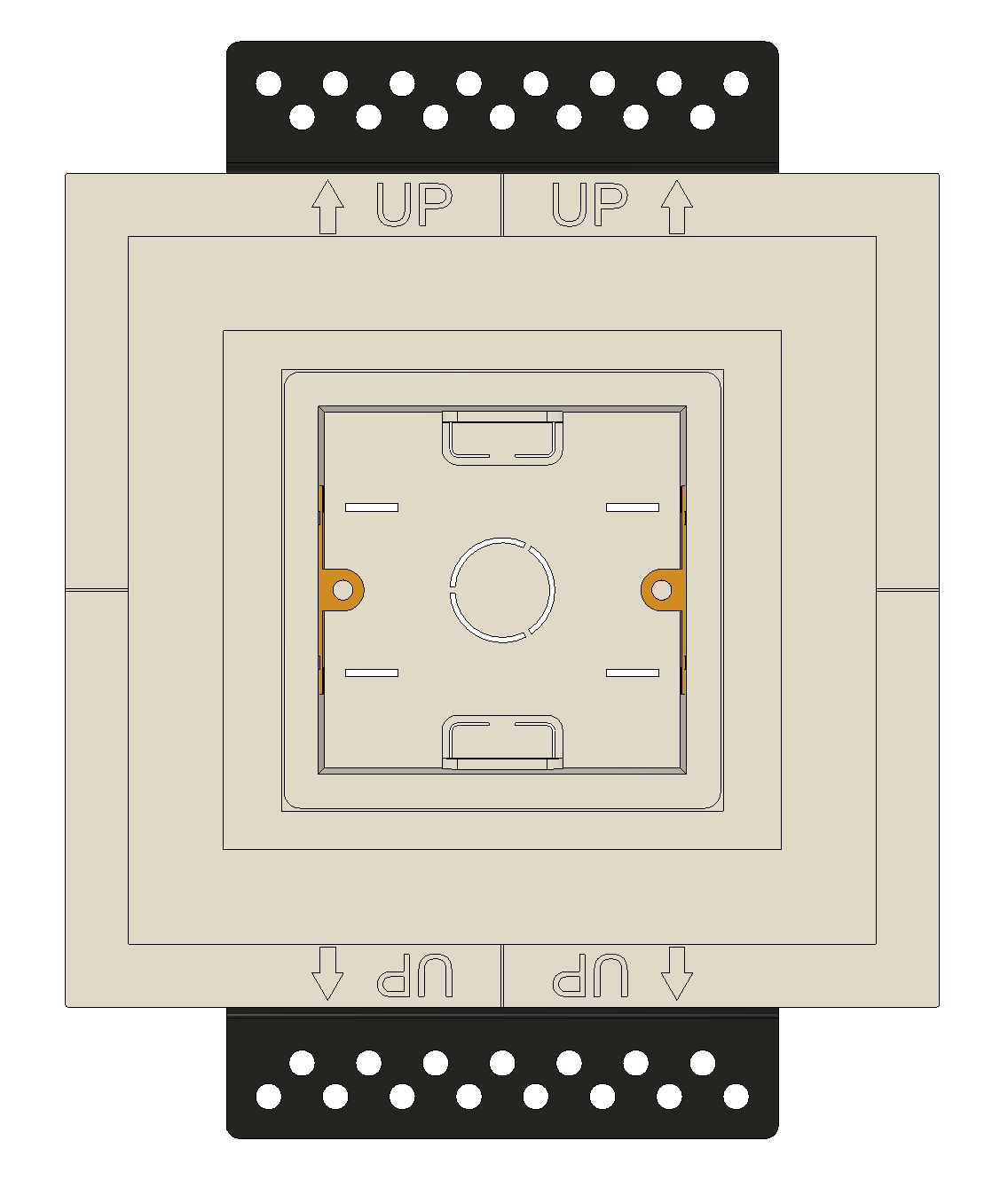 Double-column gypsum in-wall mount SLA-LP2C-062 for Lutron Palladiom, ideal for clean, modern interior designs