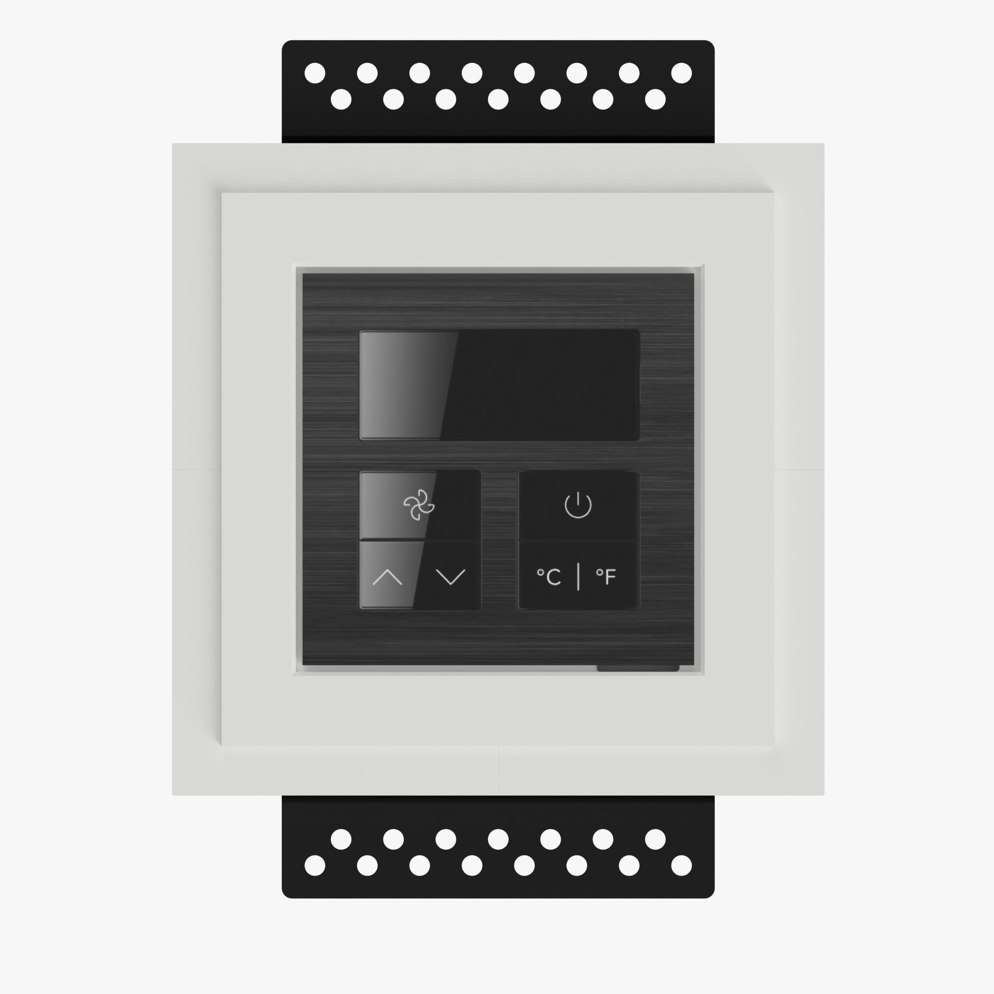 Black Nova Architectural Style Single Gang In-Wall Plaster Mounting Platform. Custom Alba and Aria Flush Mounts for Black Nova Devices. Seamless Integration for Sleek Appearance. Discreet Solution for Showcasing Your Technology. Available for Custom Orders. Upgrade Your Space with SeeLess Sophistication.