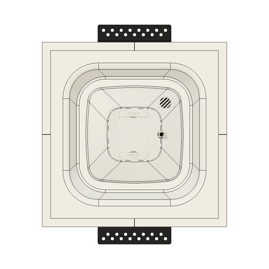 SMS-1GU-165x47 – Gentex Square Universal Single-Gang Ring Smoke/CO Sensor Platform