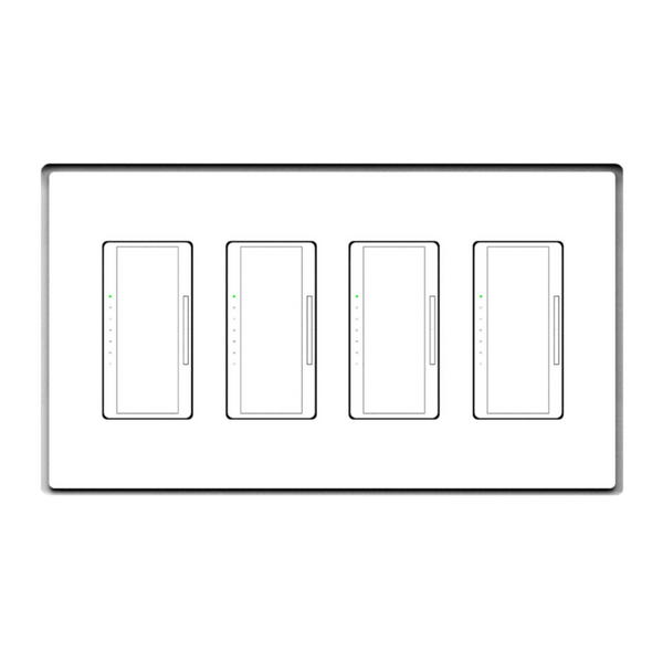 Four-gang Designer Style in-wall mounting platform (front view)