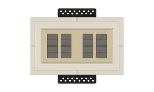 Black Nova Architectural Style Double Gang In-Wall Plaster Mounting Platform. Black Nova Architectural Style Double Gang In-Wall Plaster Mounting Platform, custom-designed for Alba and Aria devices, providing a sleek and seamless integration.