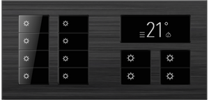 SeeLess Solutions Mud-In Gypsum Black Nova Architectural Style Double Gang In-Wall Plaster Mounting Platform. Close-up of the Black Nova Architectural Style Double Gang Mounting Platform, emphasizing its clean lines and precision fit for technology integration.
