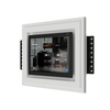 Close-up of the SLD-TPJI-375 in-wall mount with a 3/8-inch reveal around the 8-inch Josh.AI Touchscreen.