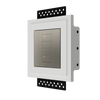 The SeeLess Square International Palladiom Mount is designed to integrate seamlessly with Lutron&#39;s single-column International-style Palladiom faceplate. The mount features a 1/16” reveal around the metal keypad, providing a clean, sophisticated look. It includes a European-style square old work box for easy installation. The product is available in an upgraded two-column version, known as SLA-LP2C-062M, which also offers the same seamless integration and refined appearance. This product enhances the aesthe