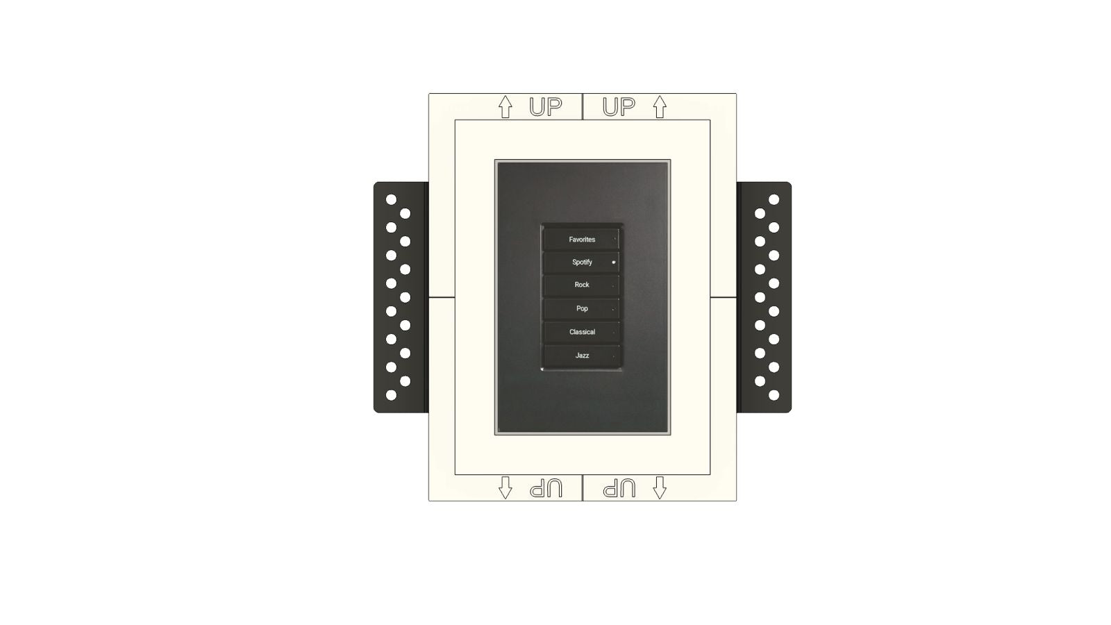 SeeLess SLA-1GU-125×80×11 flush-mount platform with Control4 Lux keypad installed