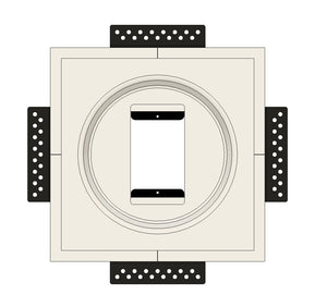 SMR-1GU-153x52 Round Smoke & Sensor | Universal Flush In-Wall Mount with One Gang Ring Included