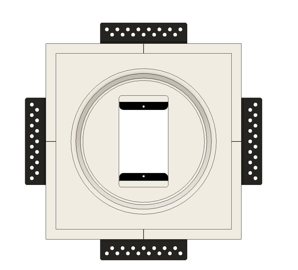 SMR-1GU-153x52 Round Smoke & Sensor | Universal Flush In-Wall Mount with One Gang Ring Included