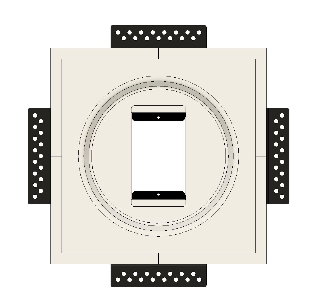 SMR-1GU-153x52 Round Smoke &amp; Sensor | Universal Flush In-Wall Mount with One Gang Ring Included