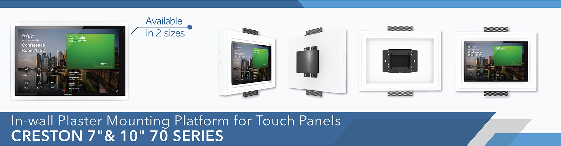 SeeLess Crestron Touch panel mud-in mounts