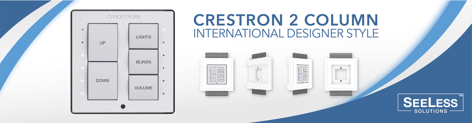 SeeLess Crestron international two column mud-in mounts