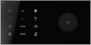 Black Nova Architectural Style Double Gang In-Wall Plaster Mounting Platform. Close-up of the Black Nova Architectural Style Double Gang Mounting Platform, emphasizing its clean lines and precision fit for technology integration.