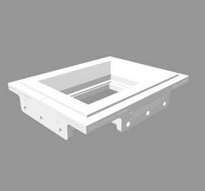 SLAB-1GR-062. SeeLess Architectural Bevel Style One Gang In-Wall Plaster Mounting Platform. Sleek and Stylish Design with Beveled Edges. Concealed Mounting for Electrical Wiring Devices. Front-Facing Installation for Easy Device Centering.