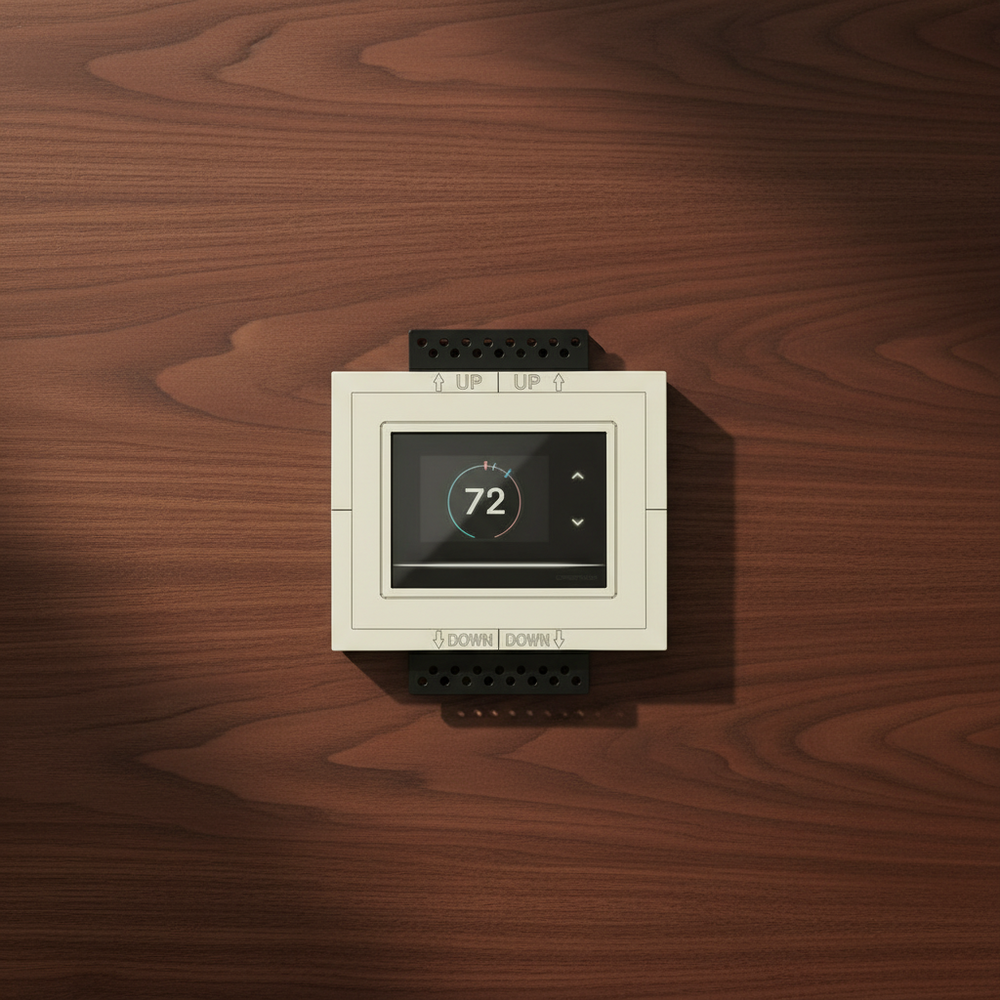 Crestron Horizon style thermostat flush in-wall mounting platform
