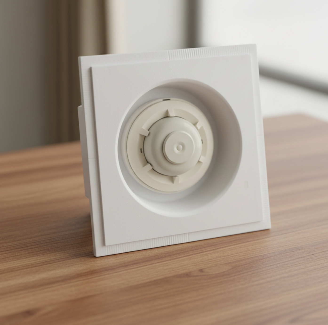 SeeLess Round 1Gang plaster-in mount featuring 1/2-inch reveal for heat sensor installation