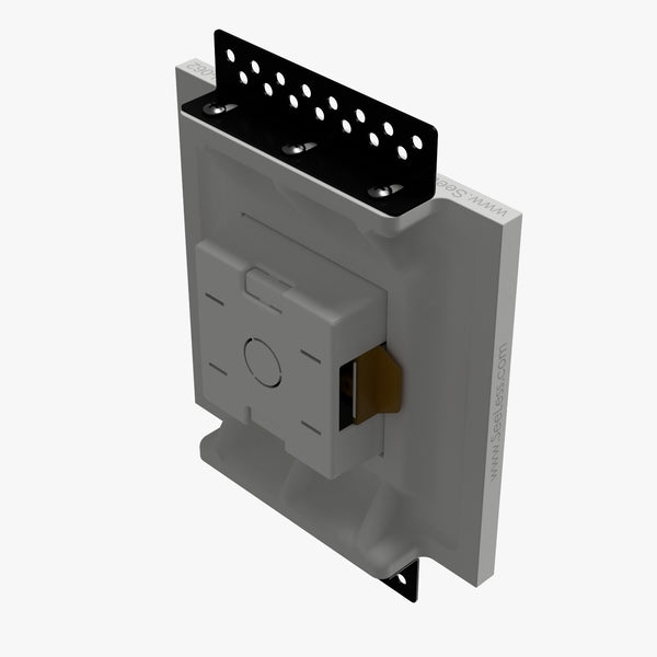 Black Nova Architectural Style Single Gang In-Wall Plaster Mounting Platform. Custom Alba and Aria Flush Mounts for Black Nova Devices. Seamless Integration for Sleek Appearance. Discreet Solution for Showcasing Your Technology. Available for Custom Orders. Upgrade Your Space with SeeLess Sophistication.