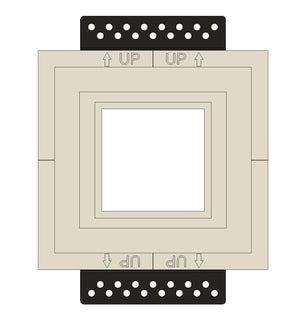 Seamless gypsum flush mount SLA-LP2C-062, designed for Lutron Palladiom keypads with a minimalist, trimless aesthetic