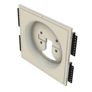 Close-up of gypsum Wi-Fi platform – mud-in design with 1/2” reveal for Araknis 820 access point