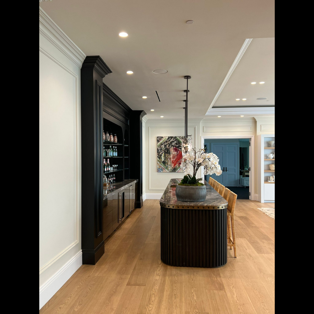 Installed SLW-RAPL2-500 Round Flush Mount for Araknis 820 – Seamless Trimless Finish on Ceiling