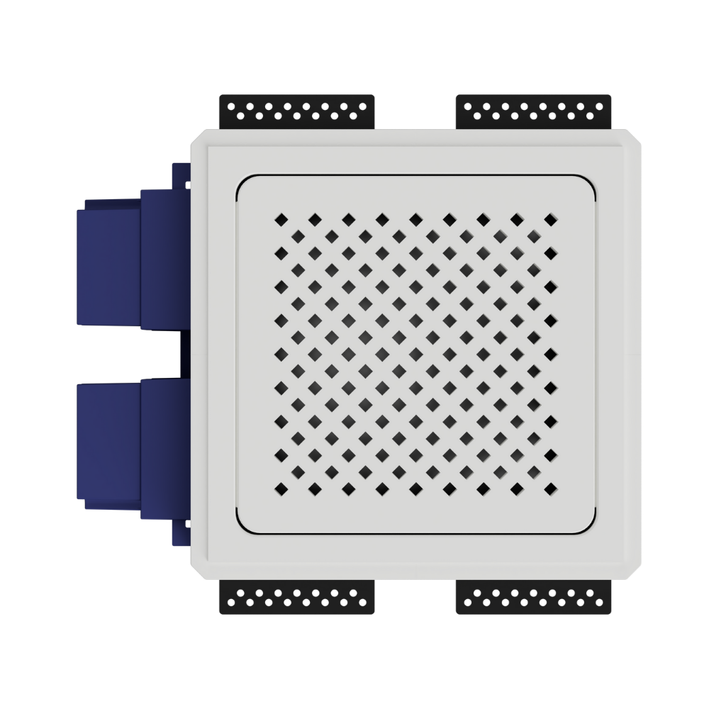 Diamond-pattern square trim cover for Small Universal Access Point flush mount