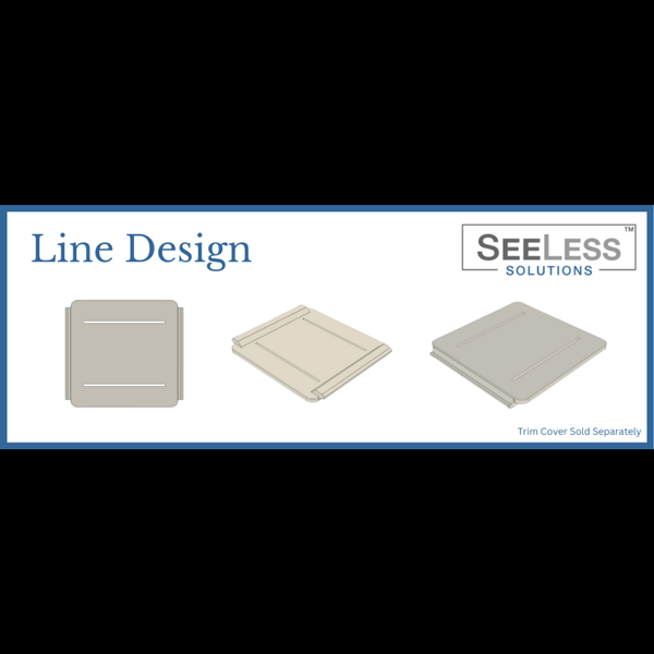 Modern linear design trim cover compatible with small universal access point flush mounts