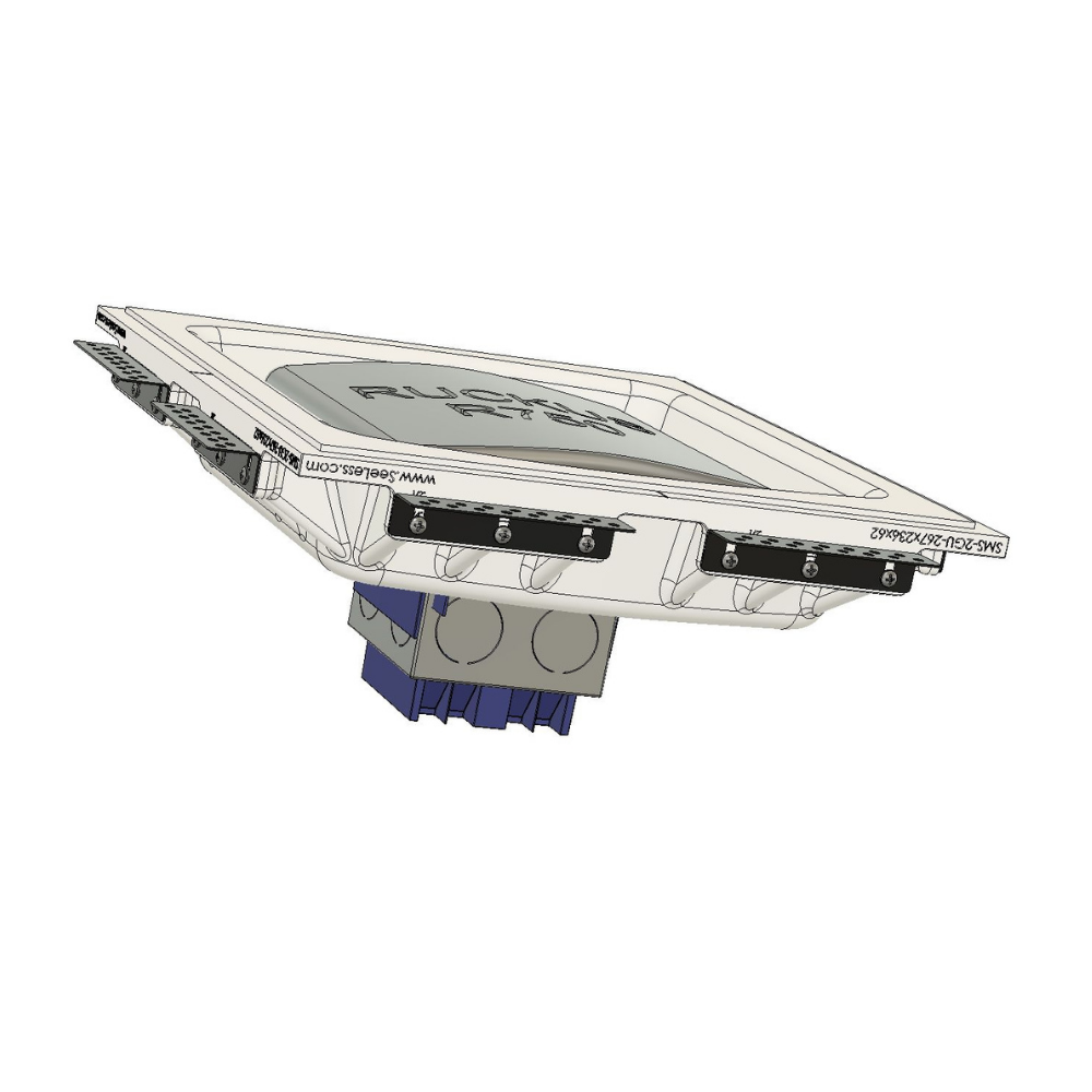 Large dual-gang flush mounting platform for wireless access points – ideal for clean wall integration in modern smart homes