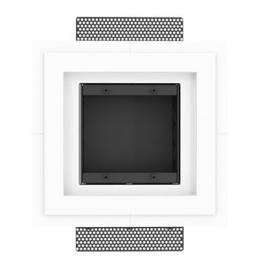 Two-gang wall mount designed to embed electrical devices for clean wall geometry