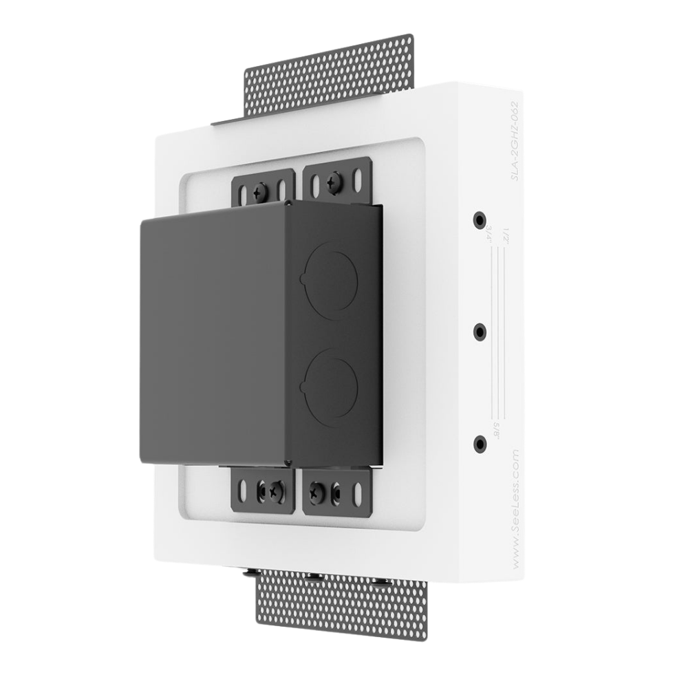 Modern recessed mount compatible with Crestron Horizon double light switches