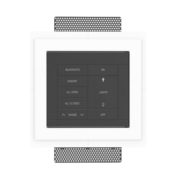 SLA-2GRHZ-062 Two-Gang In-Wall Mount for Crestron Horizon Style Devices – Front View with device installed
