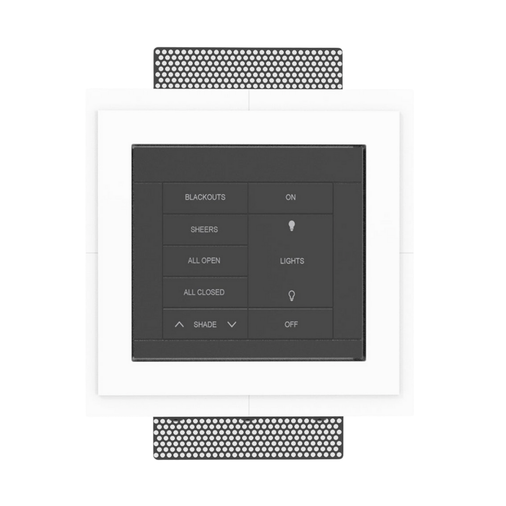 SLA-2GRHZ-062 Two-Gang In-Wall Mount for Crestron Horizon Style Devices – Front View with device installed