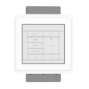 Architectural-style recessed fixture with 1/16" reveal around Crestron Horizon keypads