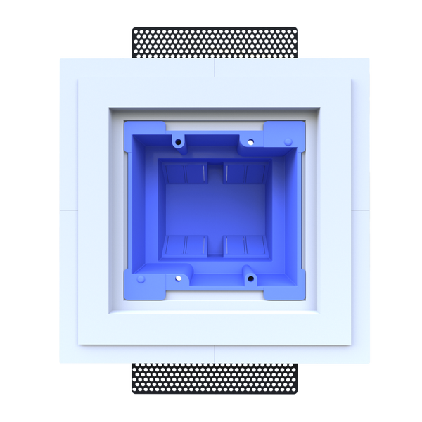 Flush mount with sharp corners for seamless Crestron Horizon two-gang control installation