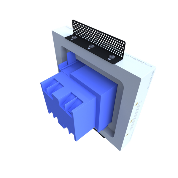 Trimless plaster mounting platform compatible with Carlon front-mounted boxes or mud rings
