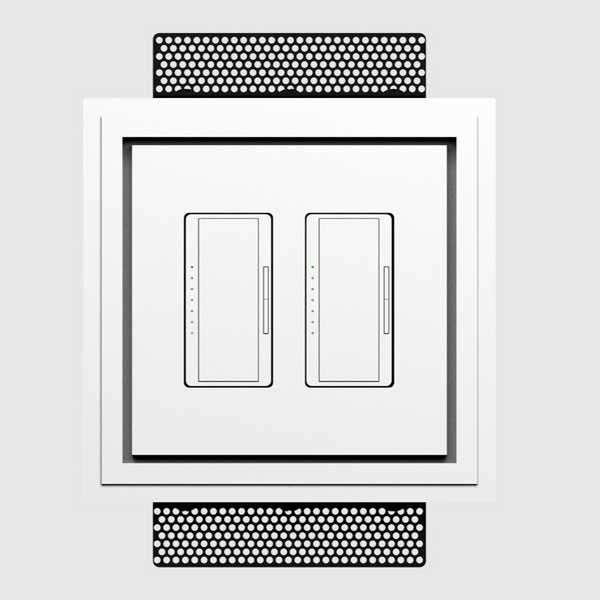 Two-gang recessed mount for Lutron New Architectural style switches and outlets