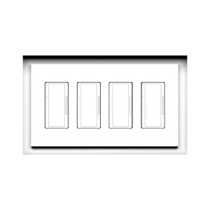 Four-gang architectural flush in-wall mounting platform shown front view
