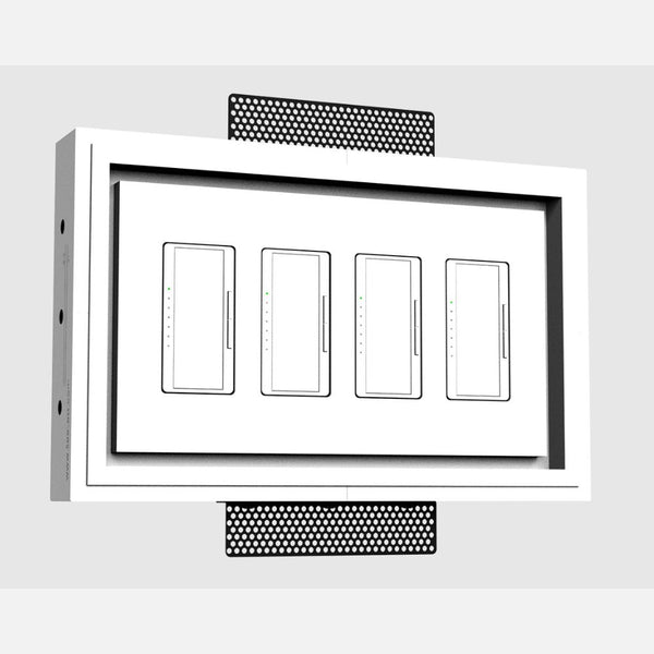 Flush mount design for sleek integration of switches, dimmers, and outlets