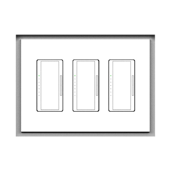Three-gang Architectural Style flush in-wall mounting platform.