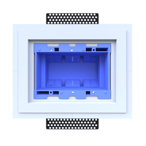 Paintable flush platform designed for Carlon Old Work plastic boxes and low-voltage mud rings