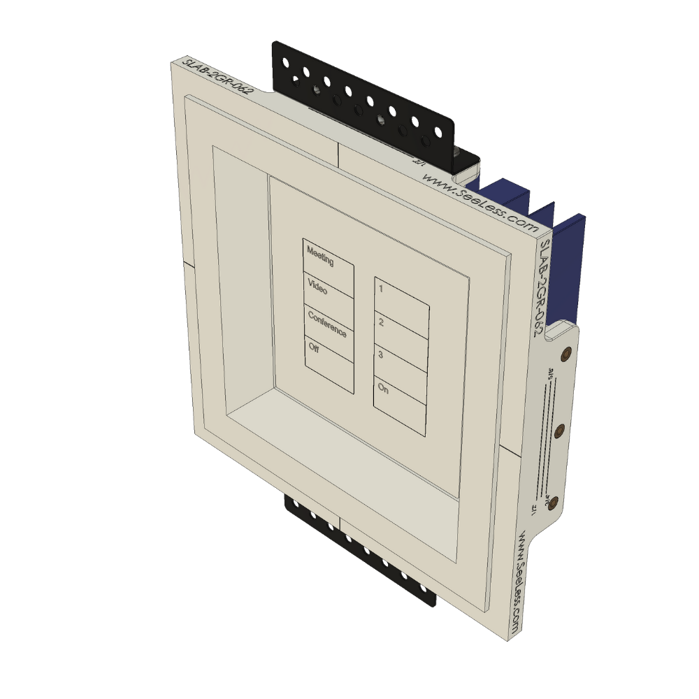 SLAB-2GR-062 Two Gang Architectural Bevel Style Mount - Carlon (box/ring) not included