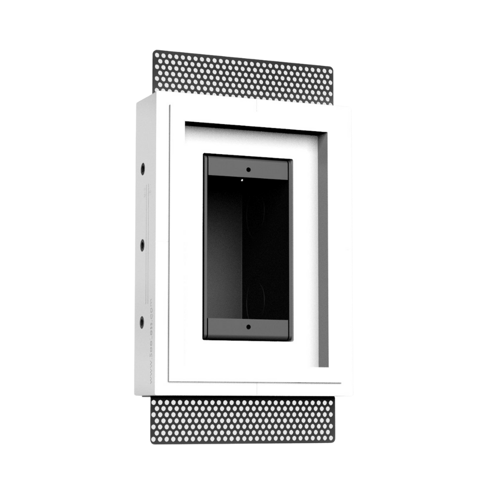 Architectural-style recessed solution for outlets, switches, and dimmers