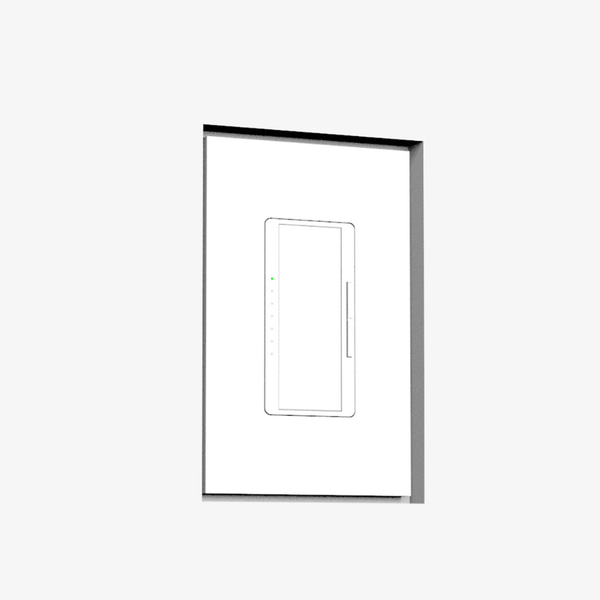 Trimless in-wall mounting platform with sharp corners and minimalist style