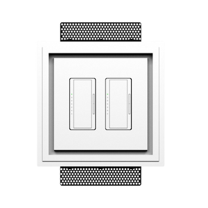 Minimalist recessed solution for two-gang light switches and power receptacles