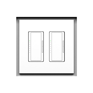 Two-gang architectural style in-wall flush mount by SeeLess with sharp square edges.