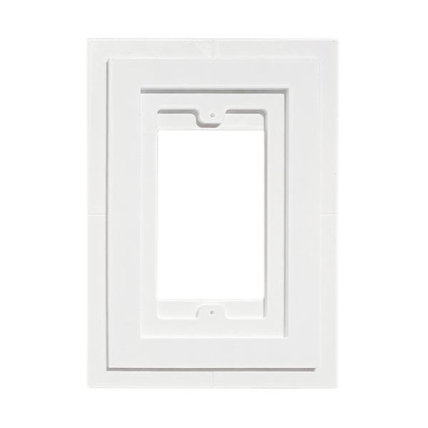 SLM-82X144-062 SeeLess flush mount with hardware-ready install for Meljac magnetic keypads — supports 1/2", 5/8", and 3/4" drywall