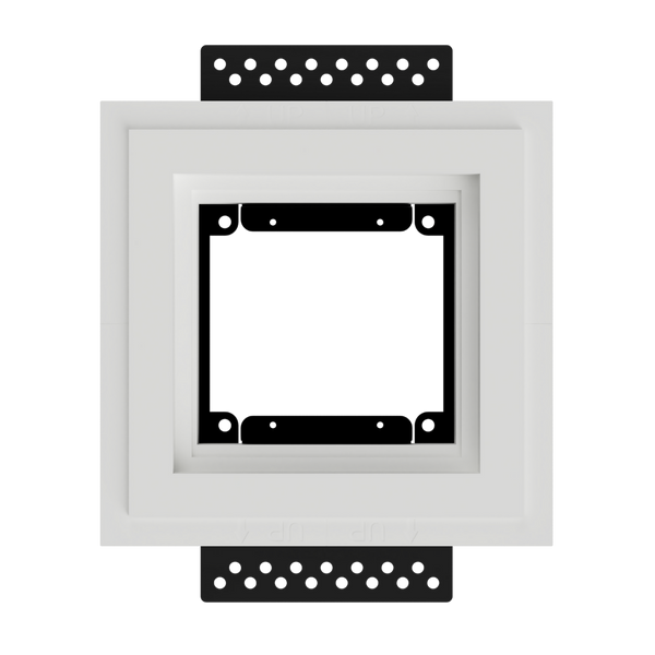 SLA-2GU-062 architectural flush mount with 2-gang adapter ring, front view